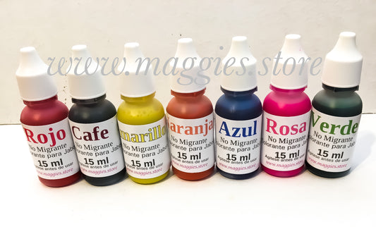 Kit 7 colorantes NO migrantes